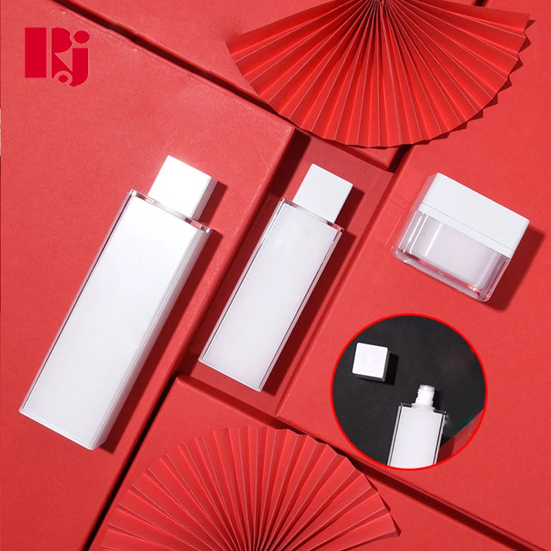 
Luxury 30ml 80ml 100ml 120ml 200ml 50g Acrylic Cosmetic Jars Square Acrylic Frosted Cosmetic Jar 