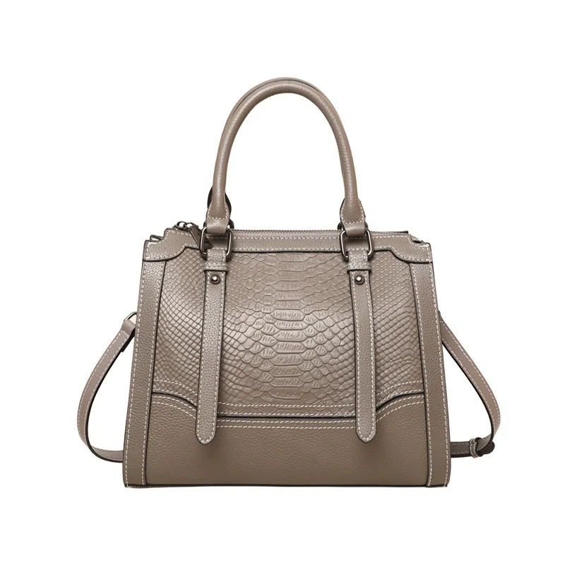 New fashion leather cow hide handbags ladies shoulder crossbody blue handbag custom logo woman bags luxury snake skin handbag