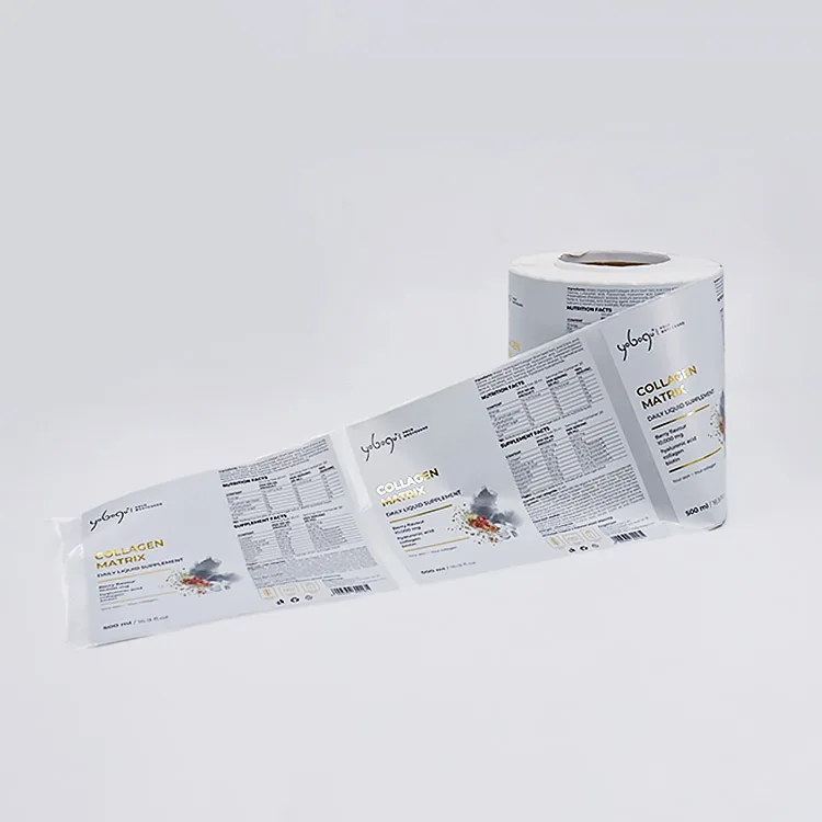 High Quality Luxury Container Warning Logo White Labels Customized Printing Gold Foil Label Sticker For bottle