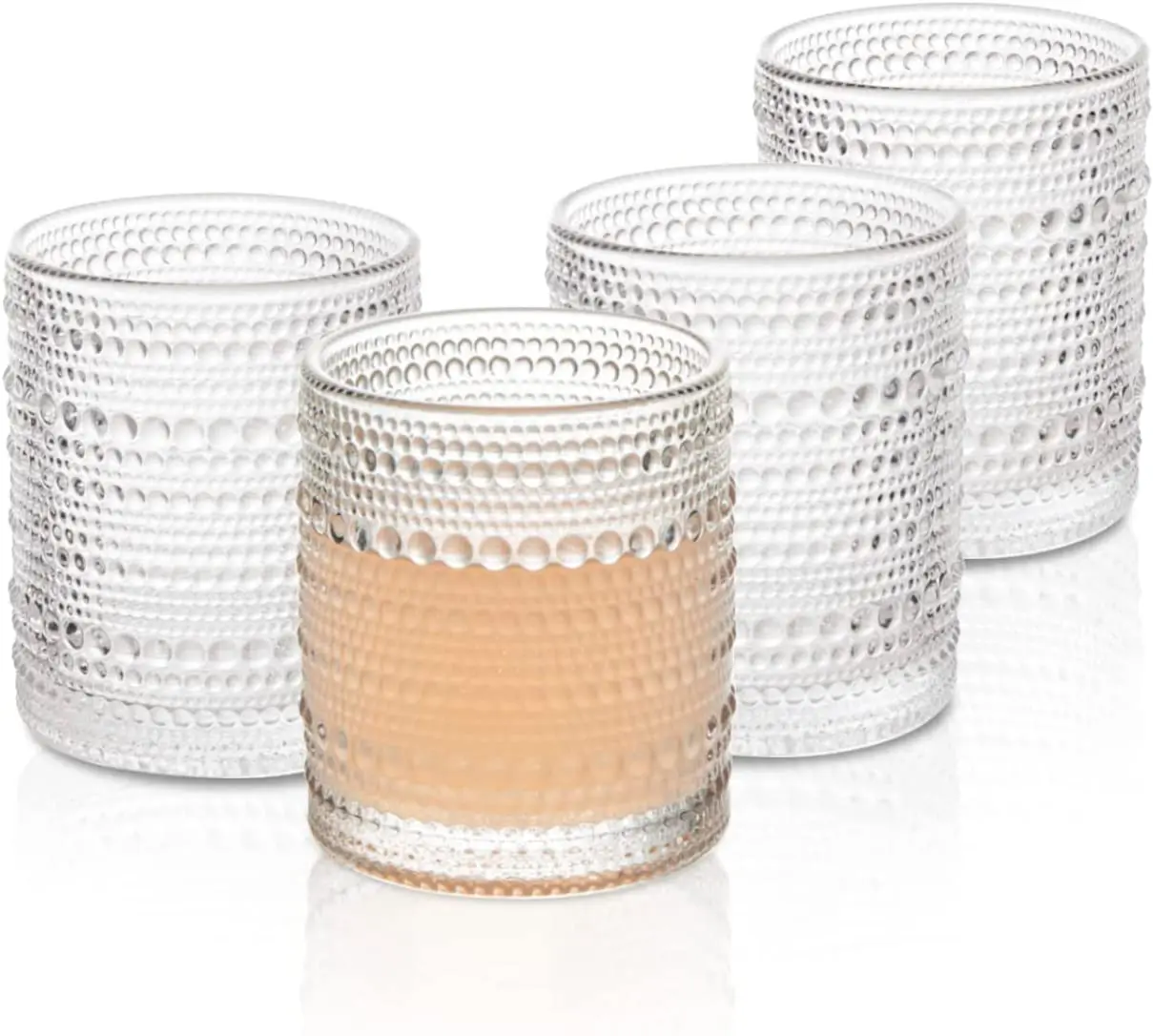 Hobnail Drinking Glasses Mini Rock Thick Modern Jupiter Bubble Romantic beverage cocktail glasses Embossed Vintage Glassware