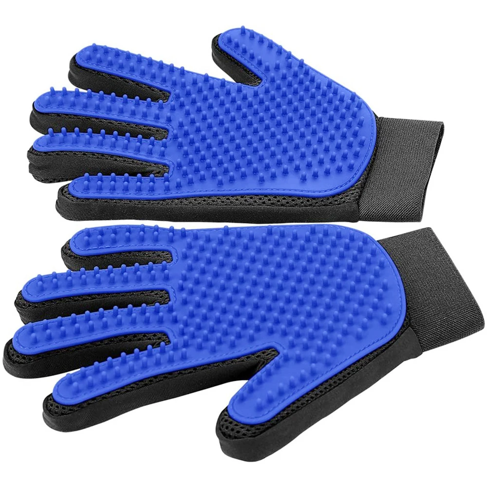 
Pet Grooming Gloves Massage Bath Brush Silicone Breathable Mesh Adjustable Wrist Dog Cleaning glove 