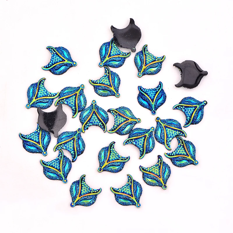 Необычный 10 мм черный кристалл AB лиса клей на аппликации стразы из смолы с плоской задней стороной для поделок своими руками