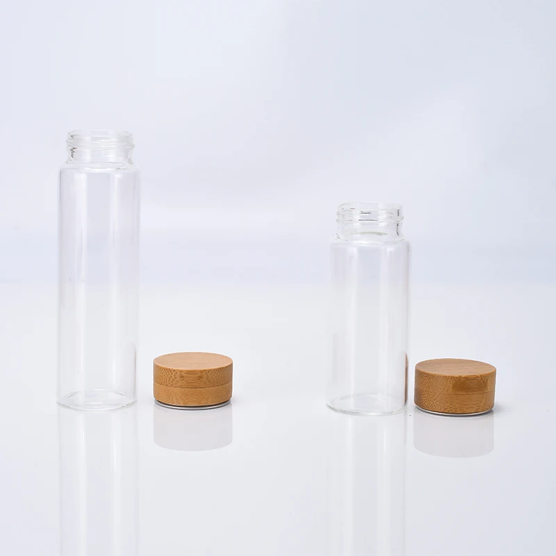 Eco Friendly Bamboo storage Packaging food grade glass Jar With Bamboo Cap