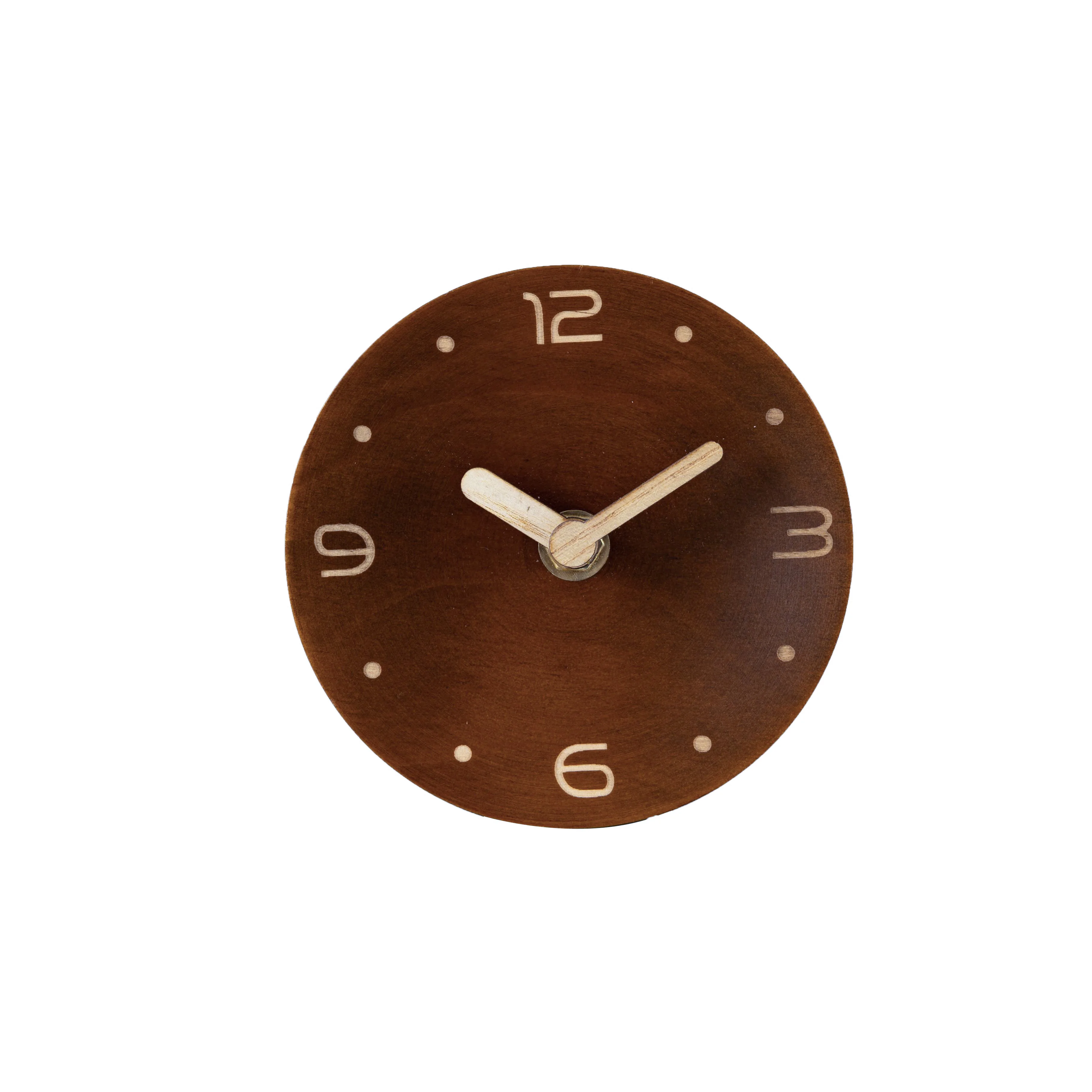 Creative new design wood material eco friendly home decor table desk clock