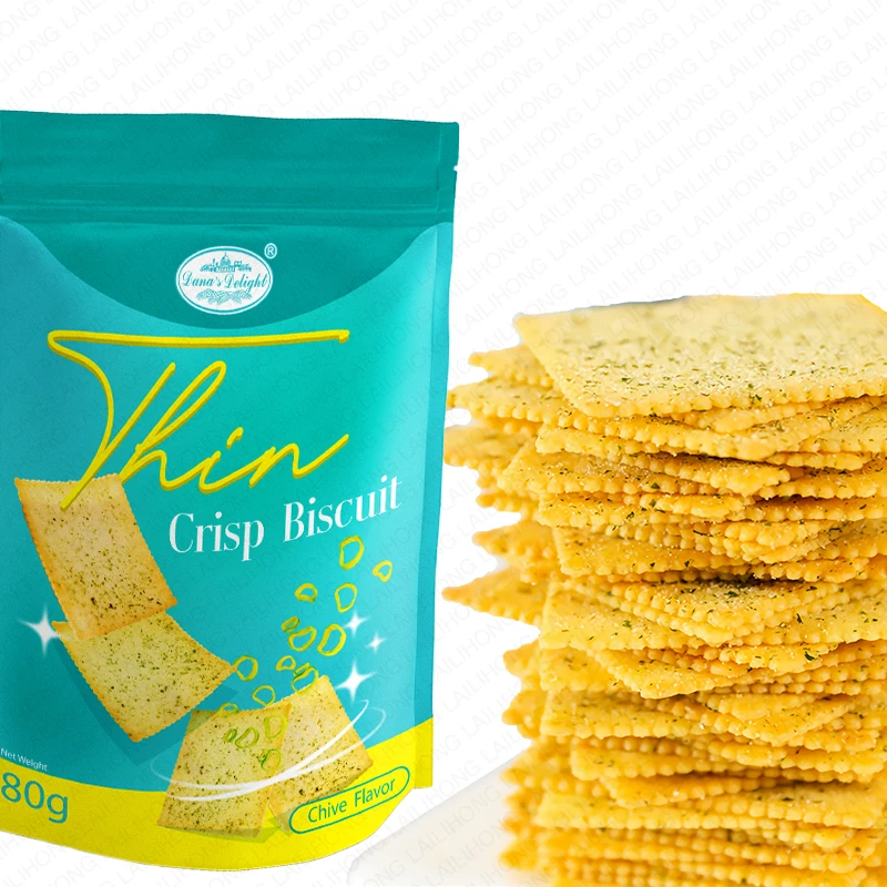 OEM salty biscuit cracker Casual snacks halal seaweed thin biscuits