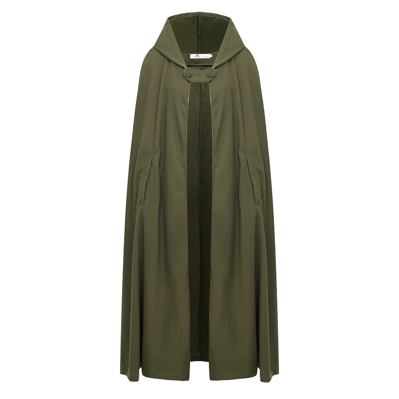 Women Stylish Long Cape Cloak Hooded Cloak Coat Autumn Hoodies Poncho Warm Cosplay Windbreaker Jackets Outwear