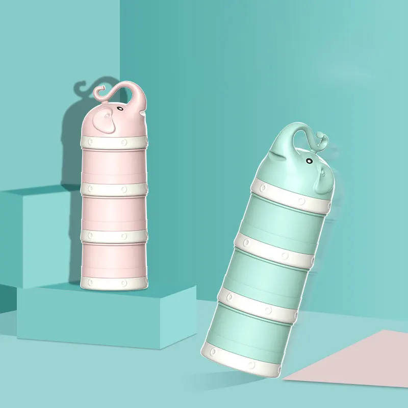 High Quality Baby supplies & products Bear Handle Food Storage Baby Formula Dispenser Portable Baby Milk Container Box