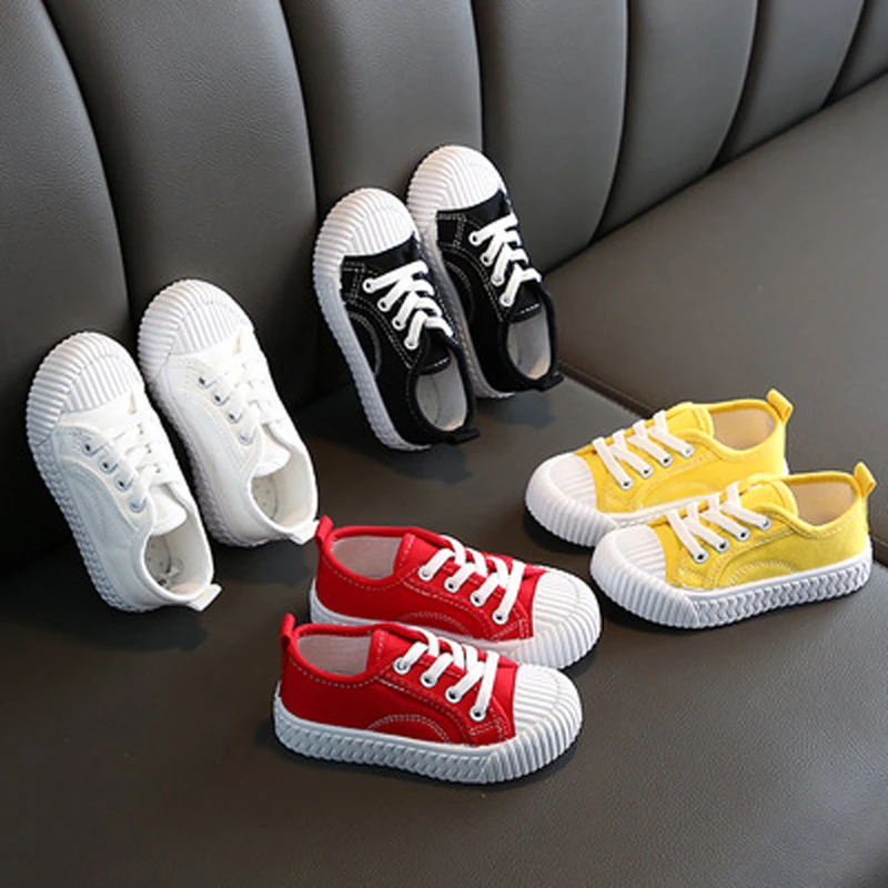 2021 spring and summer casual kids girl canvas shoes fashion lace-up canvas shoes