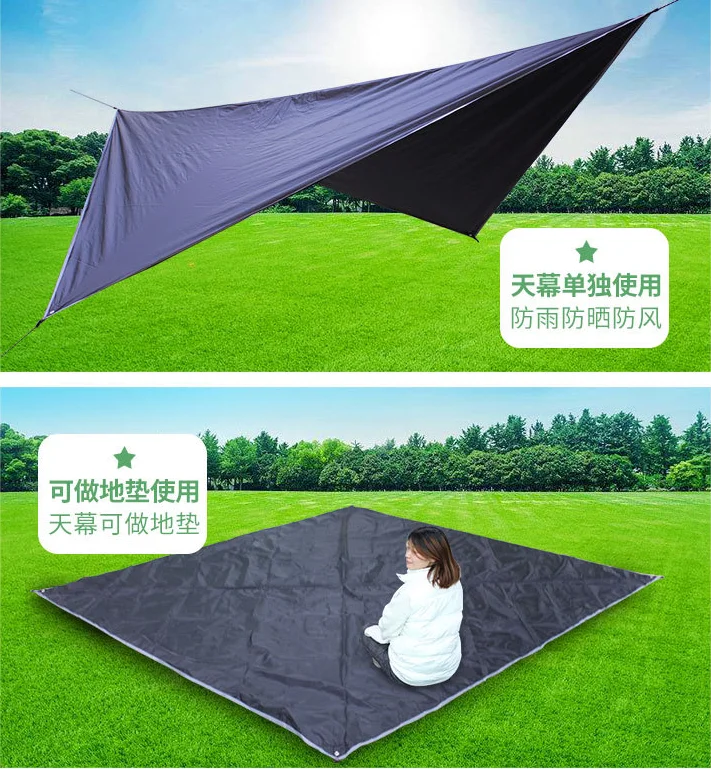  SPWE-2028 двойной гамак палатка дождь Fly солнцезащитный крем Кемпинг пеший Туризм Водонепроницаемая укрытие брезент отдых с высокой проницаемостью