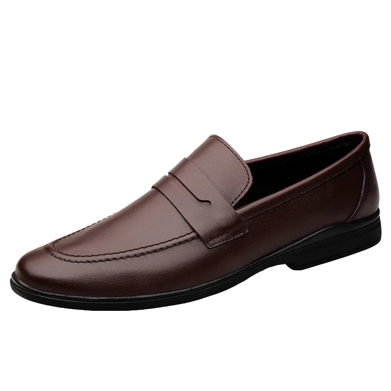 Новый дизайн, модные Нескользящие повседневные лоферы с резиновой подошвой и логотипом на заказ, Мужская классическая обувь из натуральной кожи