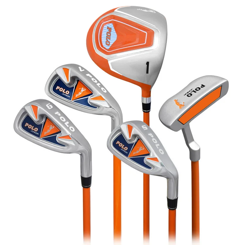 Golf Club Sets Junior Golf Complete 5 Golf Clubs For Kids Beginner Right Handed in Orange