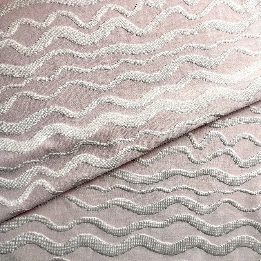 XA3289-TR recycled textured knitted wave stripe custom swimwear bikini fabric wholesale eco-friendly elastic 4 way stretched