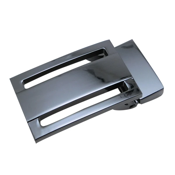 Factory Direct Custom Logo 30mm Reversible Zinc Alloy Belt Buckle Western Style Hollow Copper Buckle with Printed Logo for Men