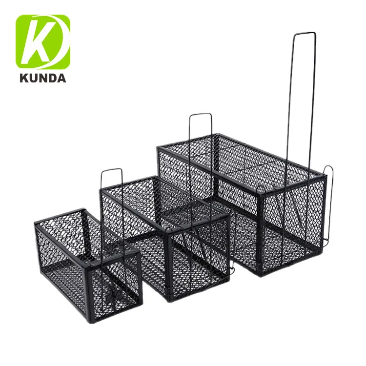 Black Silver Firm Metal Rat Cage Mouse Trap Cage
