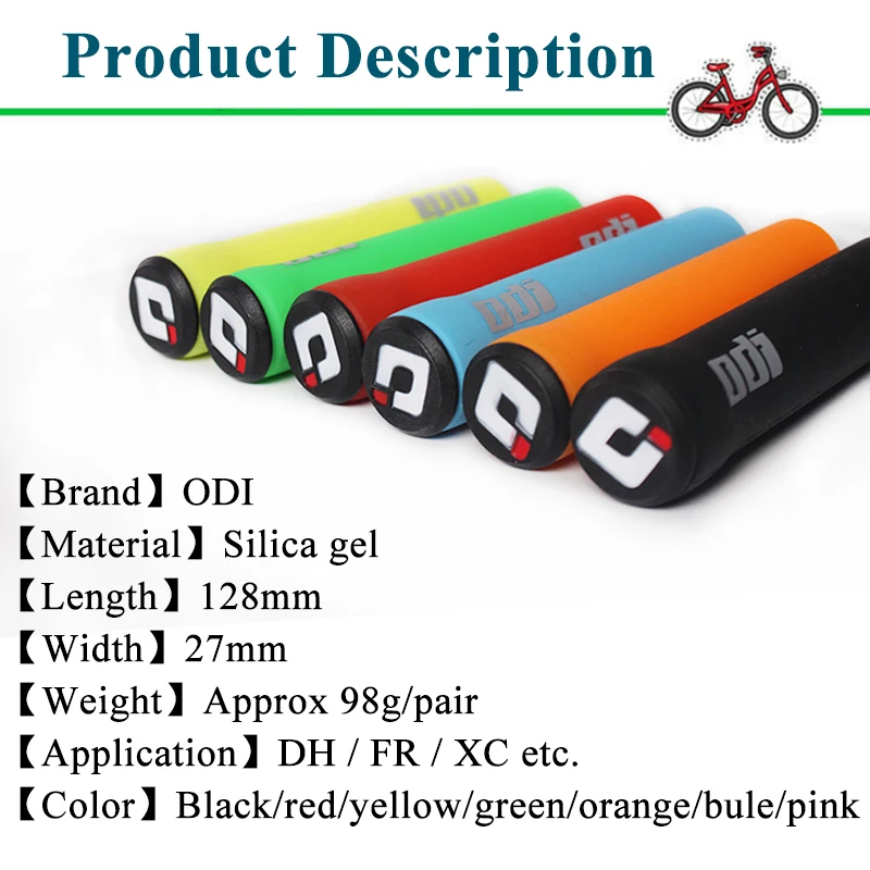 OEM/ODM ODI Mountain Bike Grips Ultralight Cuffs Silicone Handles Bar Plugs 22.2mm Shock Absorption MTB Bicycle Handlebar Grips