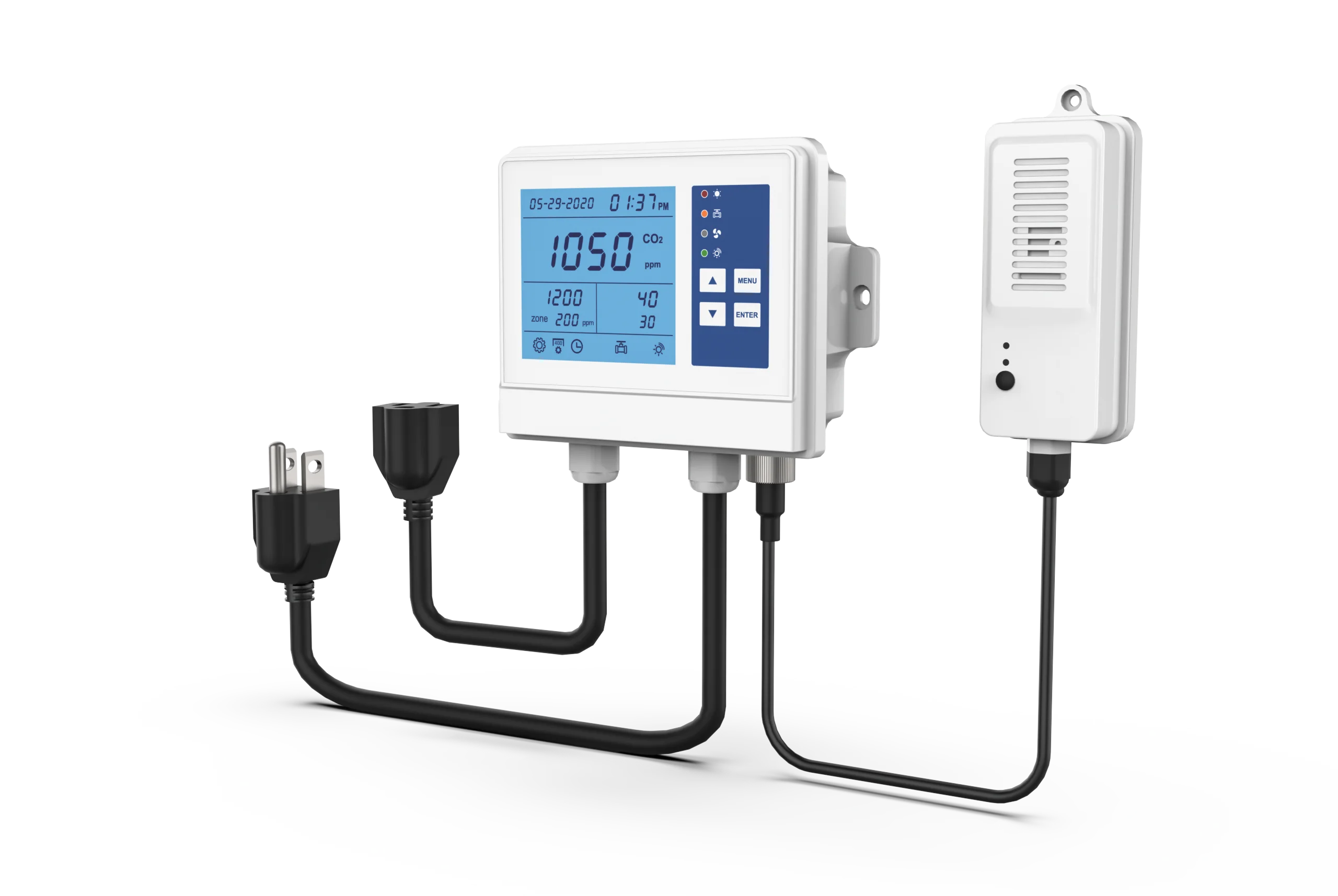 CO2 Controller WiFi Carbon Dioxide Controller CO2 Meter Monitor Relay Function, NDIR CO2 Sensor for Green House