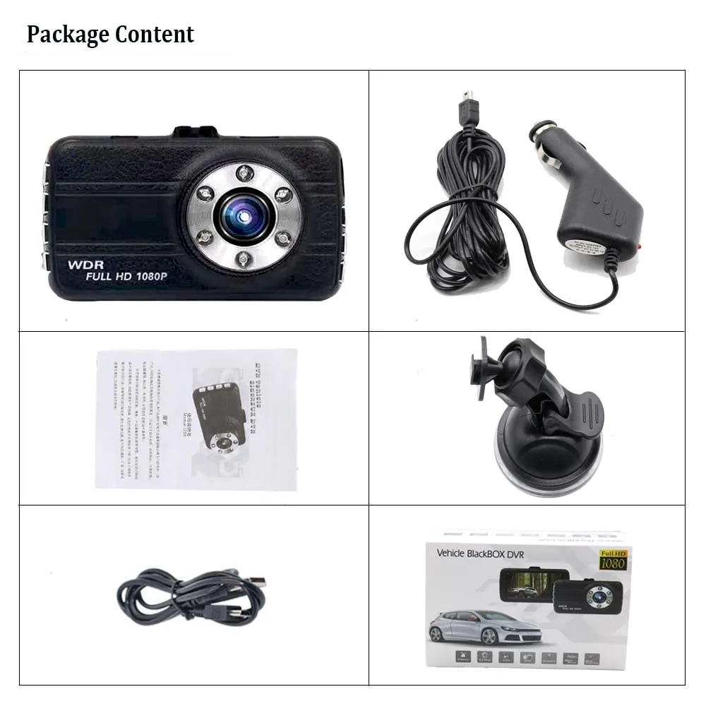 Dash Cam 1080 P Мини автомобиля камера приборной панели вождения видео регистраторы петли Запись обнаружения движения