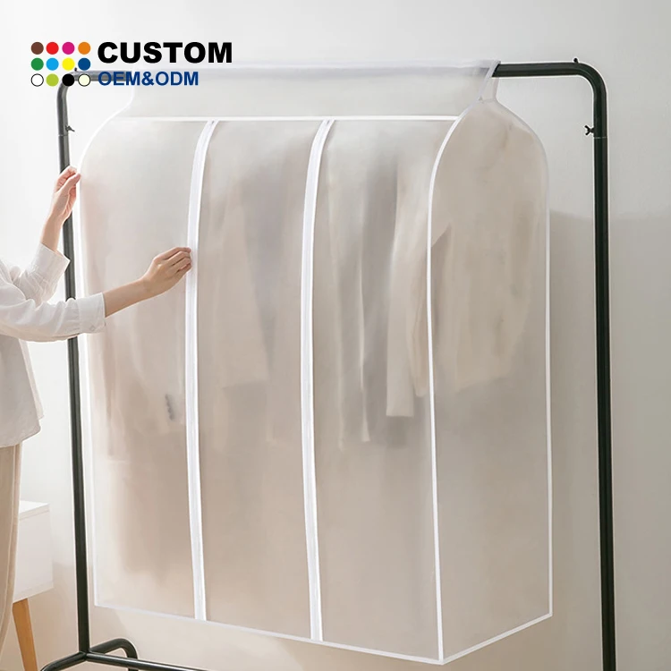 Dust cover garment peva dust bag for kid women men cloth clear garment bag with zipper