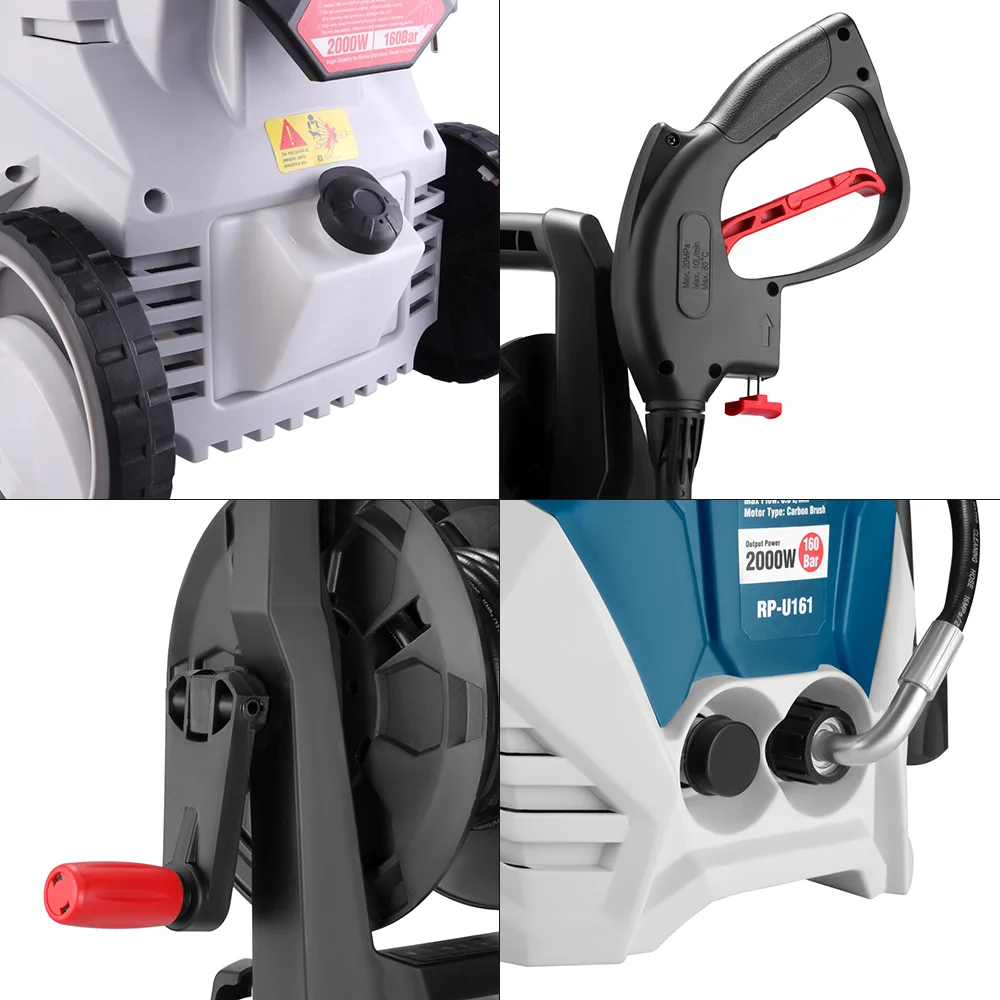 Ronix RP-U161 2000W Portable Automatic Domestic Hose Pipe Water Pressure Car Washer with Foam