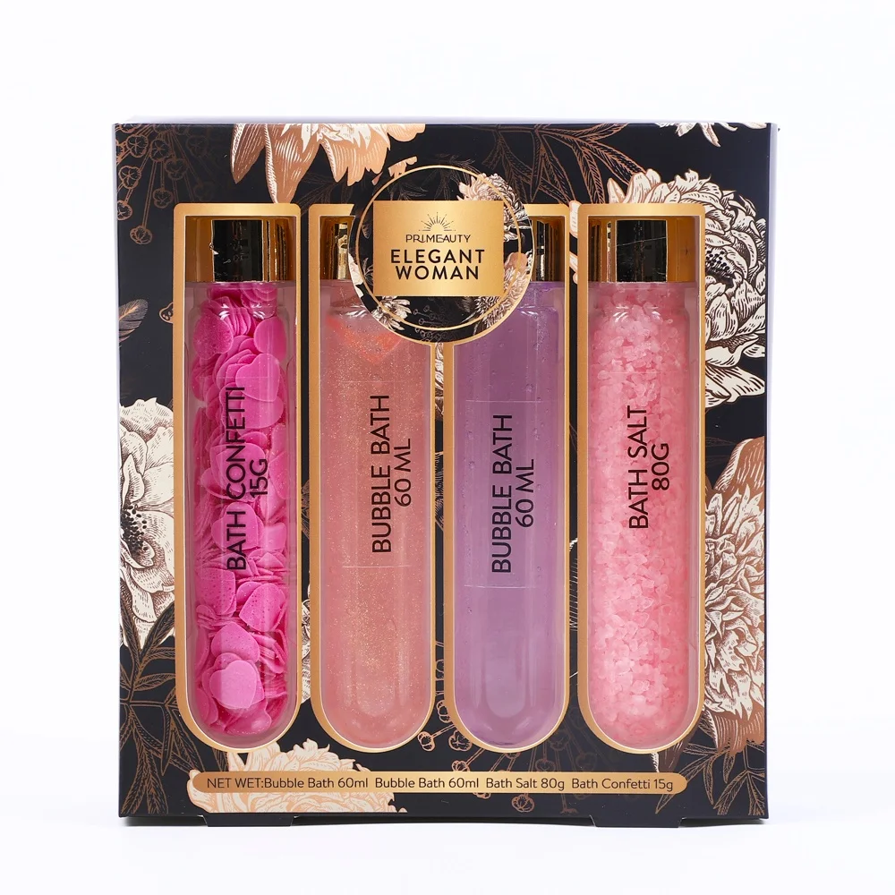 women bath kit ladies relaxing luxury vegan soap paper bath salts shower gel bubble bath body wash gift set