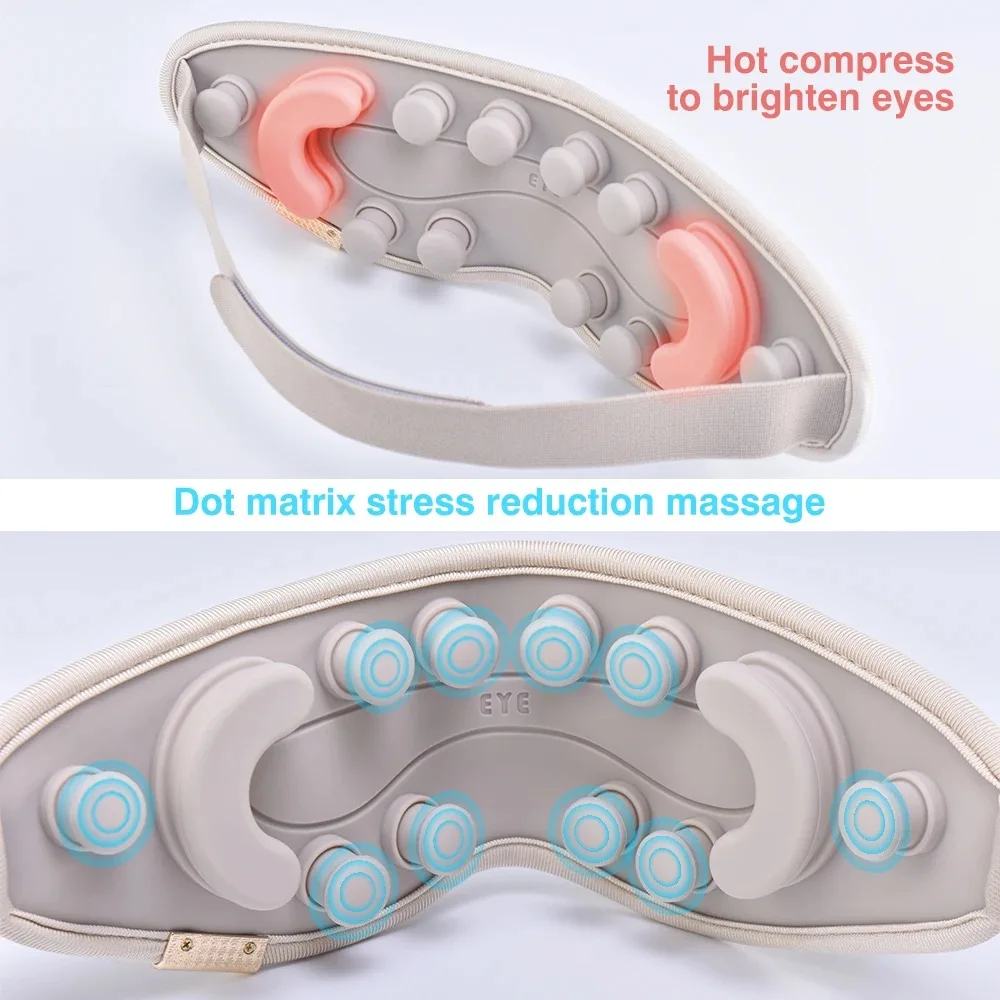 2024 3D port Eye Massage device Smart Eyes Care Massager with Heat Compression can foldable in carry bag