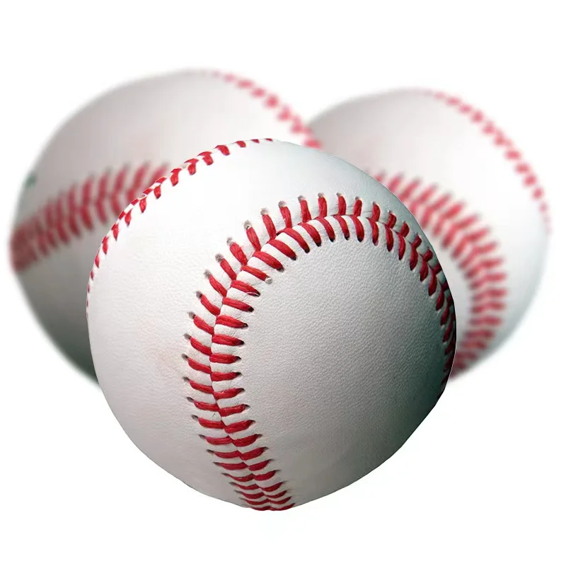 Baseball Custom Printed Full Grain Leather Split Leather Flat Seam Wool Cork Ball For Game And Training