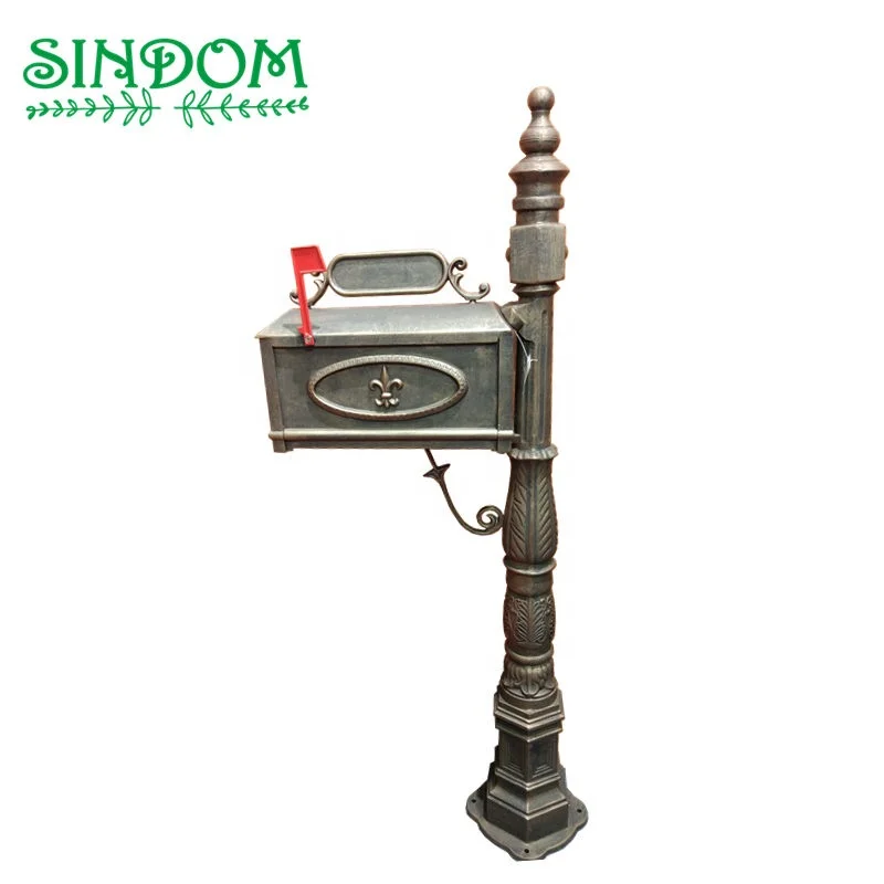 High Quality Community Mailbox Craft Metal Post Letter Box with Flag