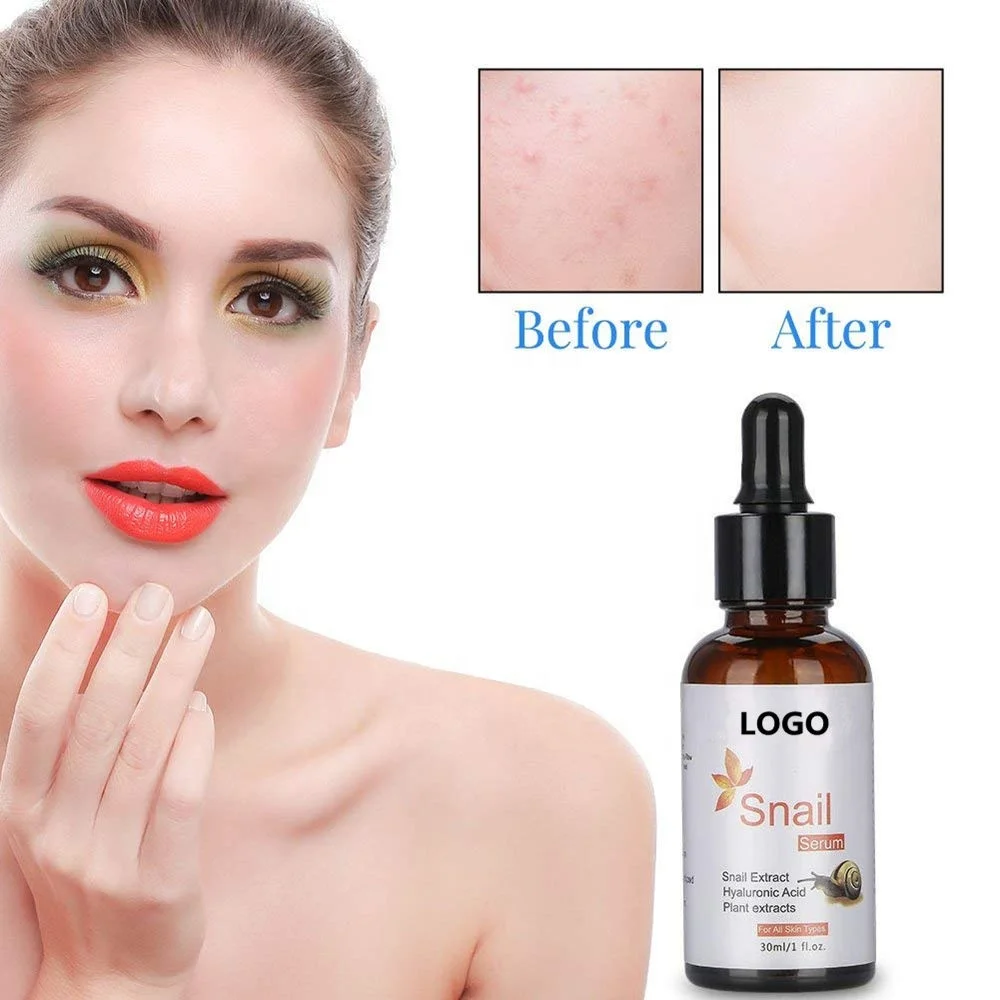 Private Label OEM 100% Natural Green Tea Beauty Snail Repair Brightening Face Skin Care Serum