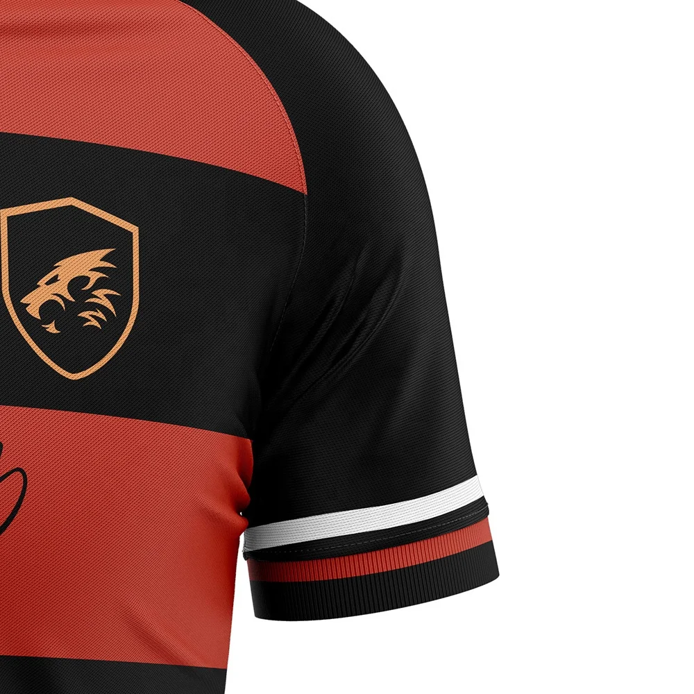 custom sublimated stripe retro football tops men polyester football polo t-shirt high quality