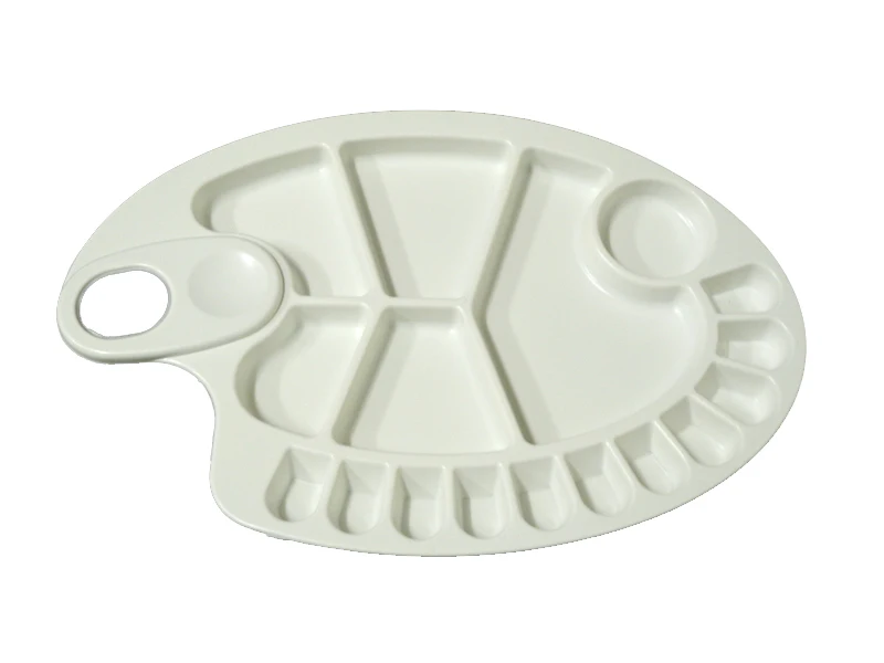 Небольшое количество для минимального заказа 10 шт.; Оптовая продажа; Детское нижнее белье 17 отверстие лоток для краски белого цвета в форме рыбки пластик макияж акварель ногтей художественная палитра