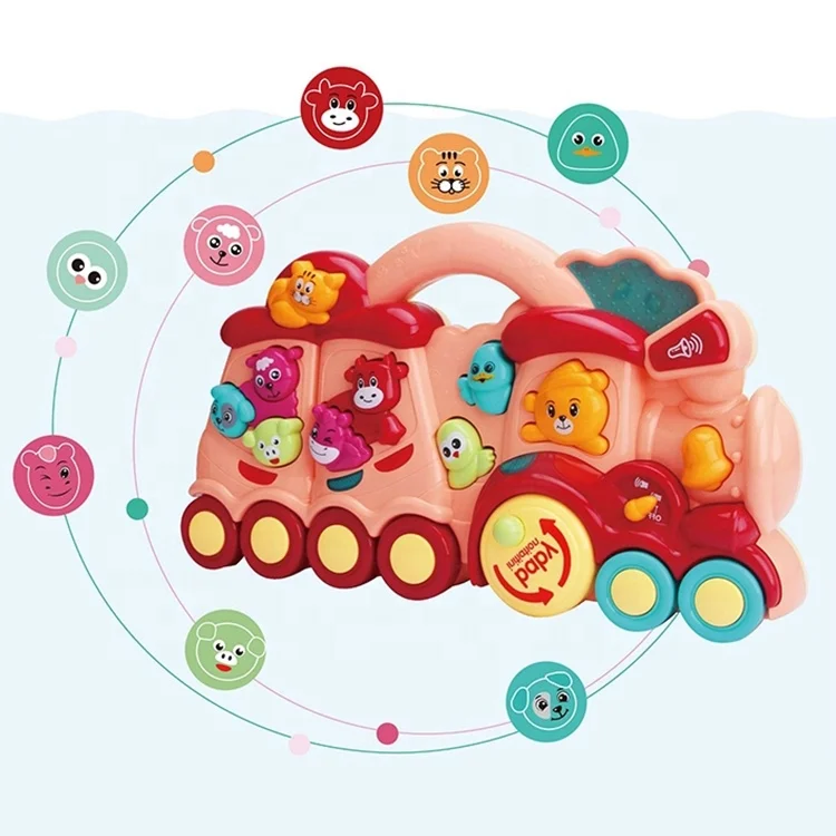 
Cartoon Animal Train Shape Flashing Light Early Learning Educational Baby Toys Musical 
