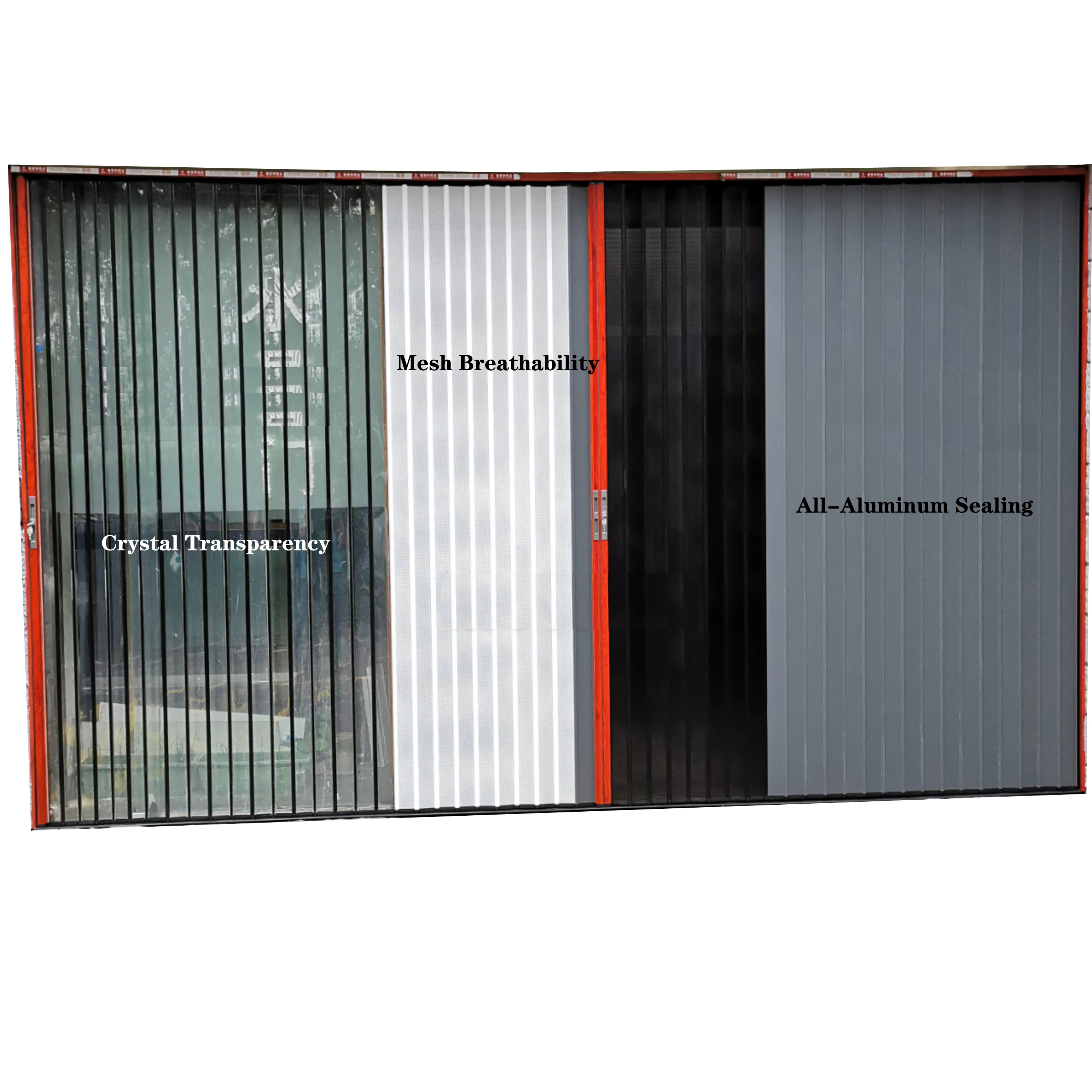 Seamless Crystal Folding Door, Ideal for Kitchen, Balcony, Bedroom, HD Transparency, Odor-Proof, Safe & Secure