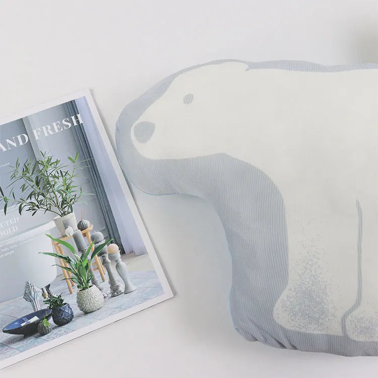 Wholesale 3D print snow cold feeling kids animal bear Cushion polyester filling Sleeping Pillow Child Holding Sleeping