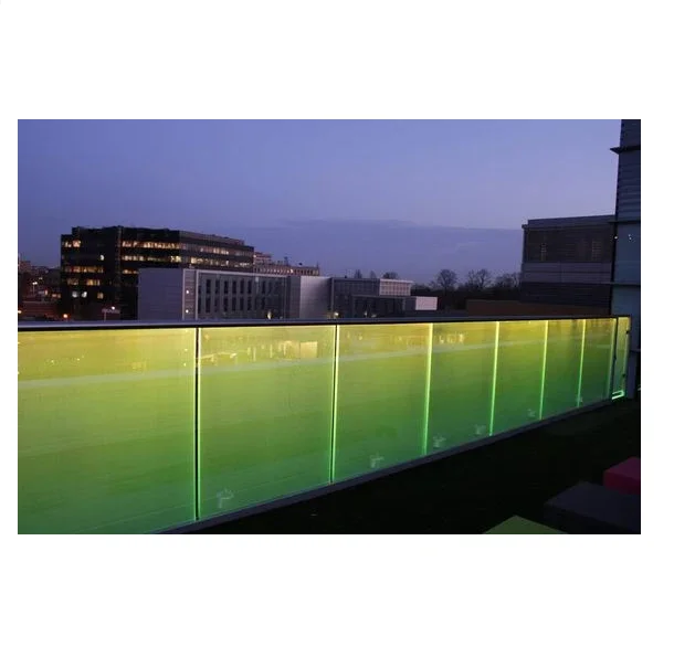 Custom U Channel Luxury Hotel LED aluminum glass balcony railing from China with glass hardware