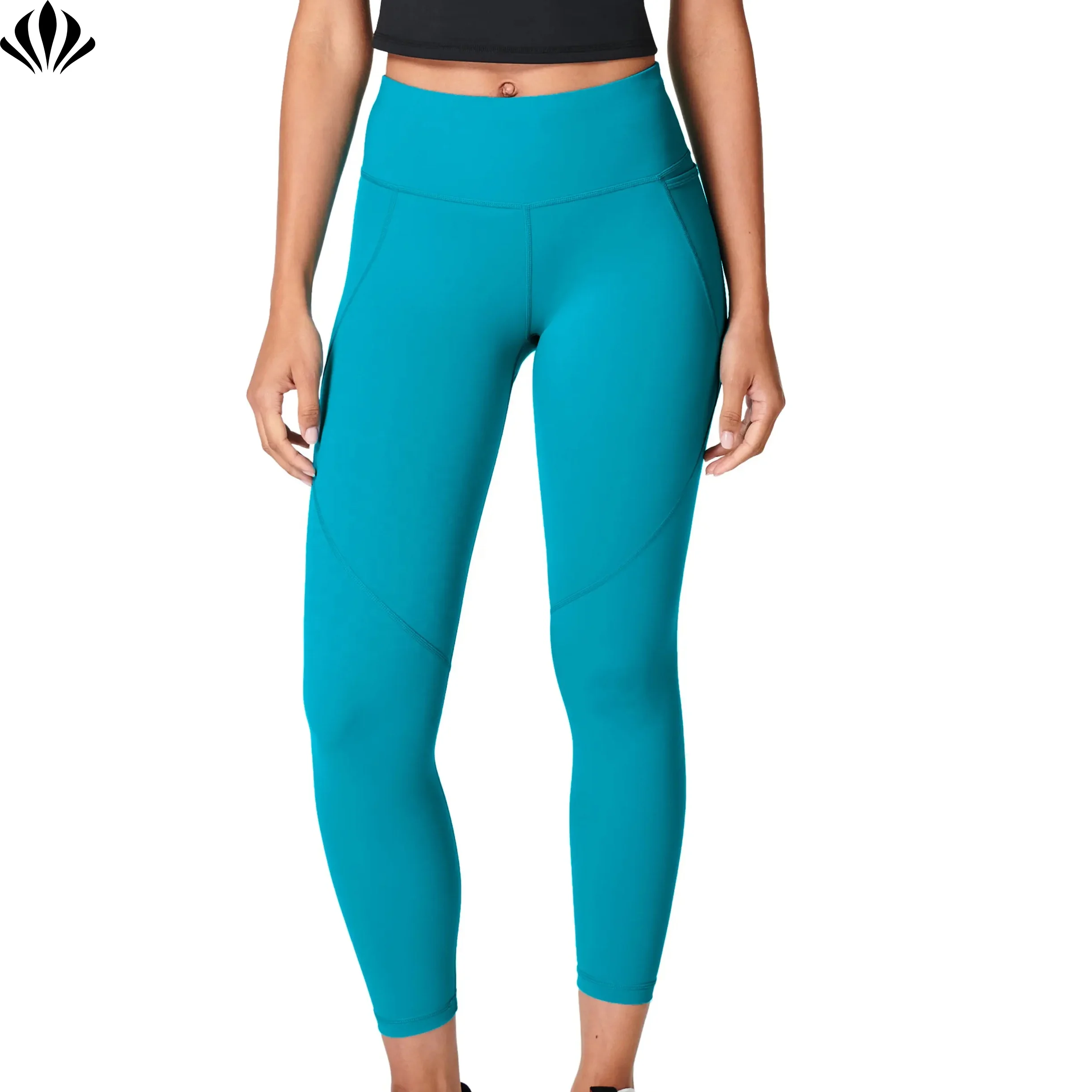 Wholesale Factory Polyamide Elastane Mid Rise Workout Leggings For Women With Pockets