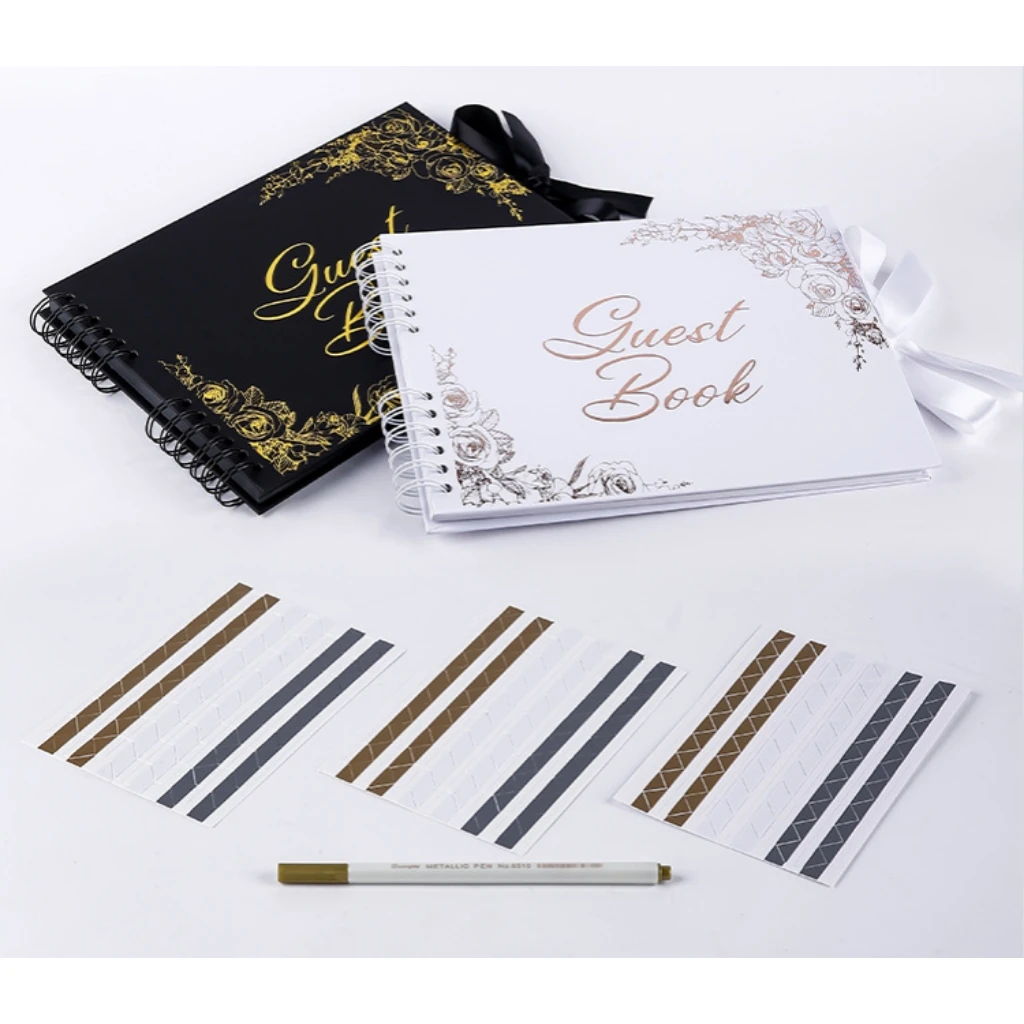 DIY photo album black and white hot stamping wedding bookmark to this diy coil photo album set sweet book
