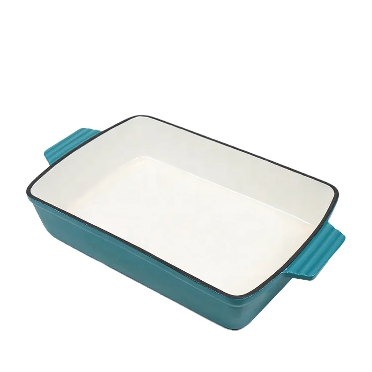 First Time 5% Discount Large Baking Pan 33/36CM Rectangle Baking Dish Enamel Cast Iron Bakeware for Cook and Daily Use