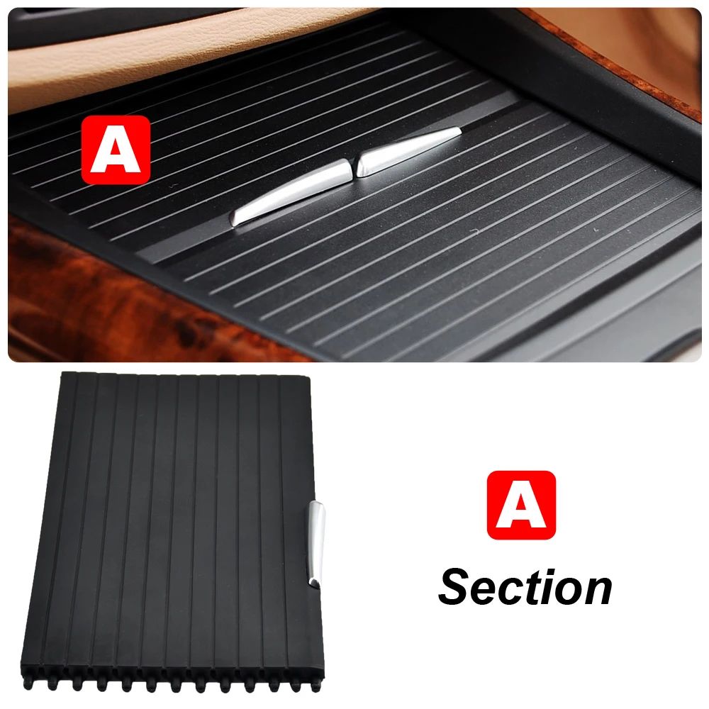 Car Center Console Cup Holder Cover Slide Roller Blinds Storage Box Zipper Sliding Cover For BMW X5 E70 X6 E71 E72 2007-2014