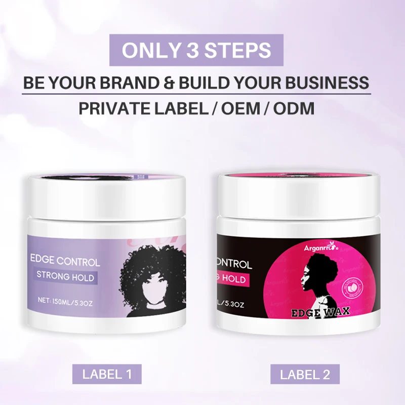 
Private label edge control kit including edge control hair oil wax stick gel mousse edge wrap and bonnet 