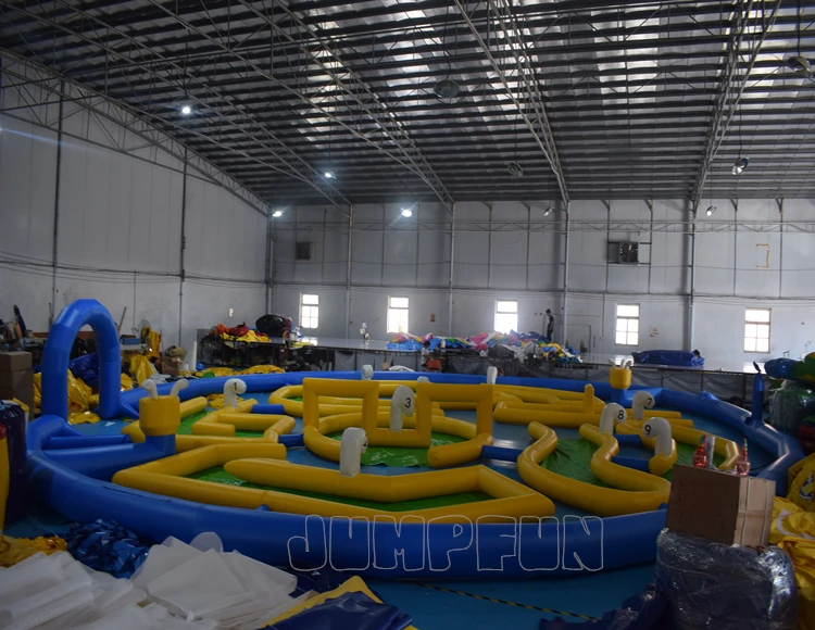 9 Holes Inflatable Golf Track 16m Diameter Giant Inflatable Mini Golf Course Children MINI Golf Games Inflatable Field