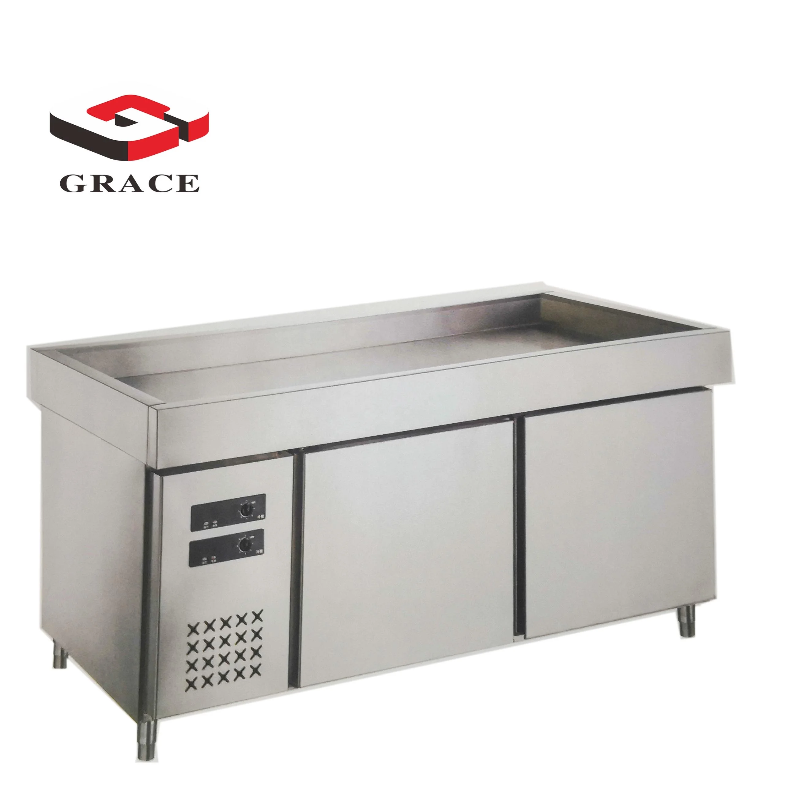  Коммерческий стол для приготовления пиццы GRACE из нержавеющей стали с контейнером