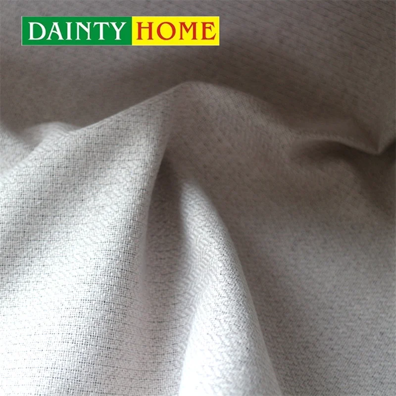 Simple Style Soft Linen Fabric Pink Window Composite Blackout Curtain For Living Room