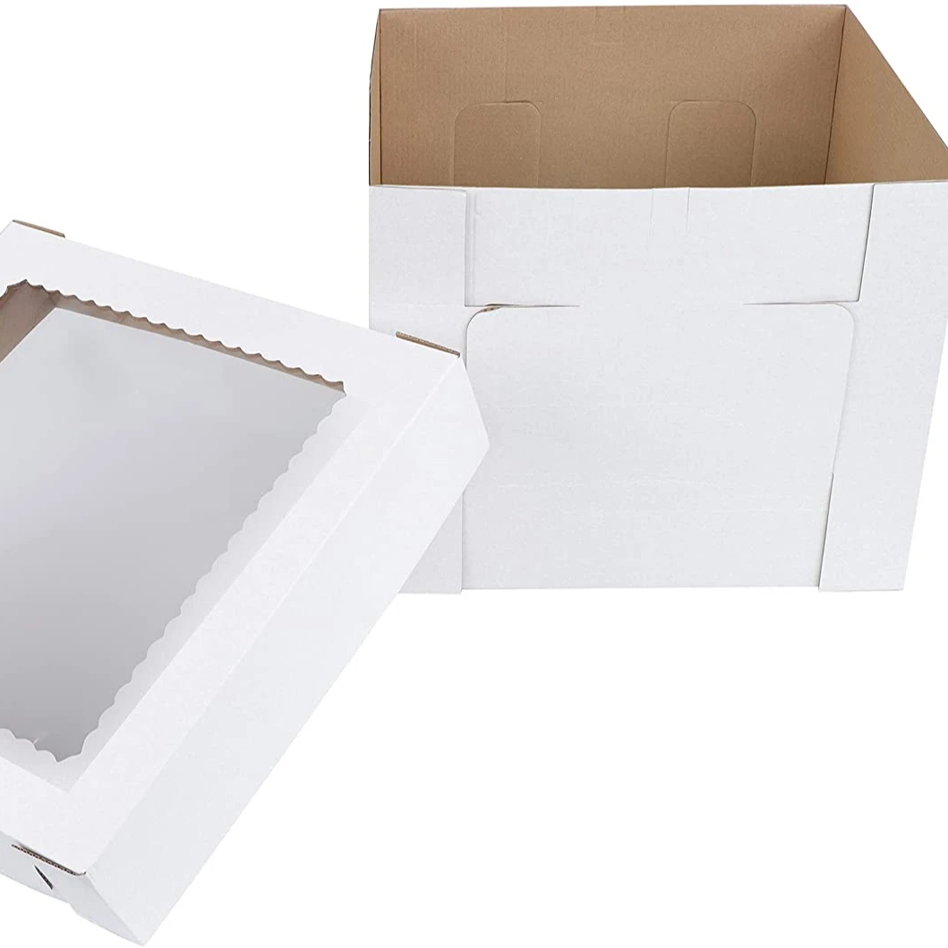 Custom Square Birthday Cake Box With Window