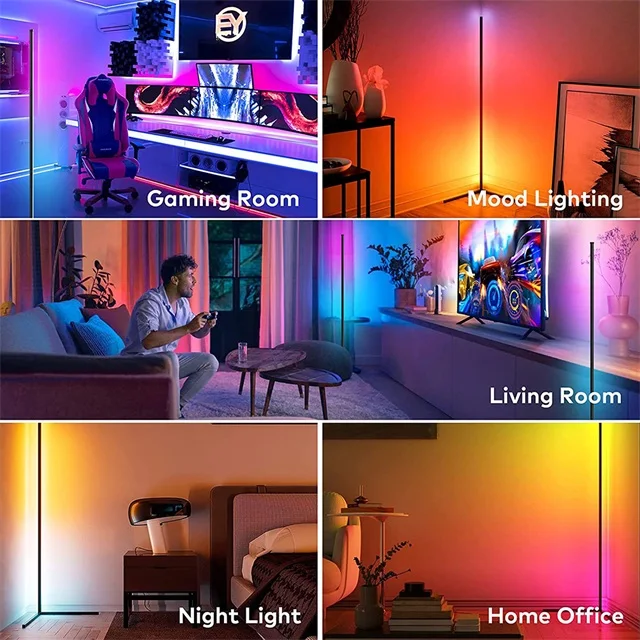 New Product Modern Remote APP Controlled Nordic Decorative Standing rgb floor lamp Interior For Bedroom