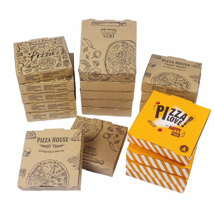 Гофрированная бумажная коробка для пиццы, зеленая коробка для пиццы, пиццы, пищевая упаковка