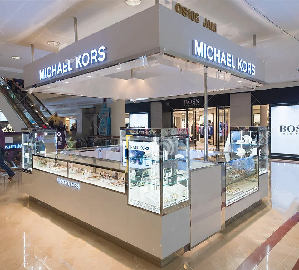 Modern Mall Kiosk Design for Jewelry Jewelry Display Counter Display Island Luxury Jewelry Kiosk Stand for Mall