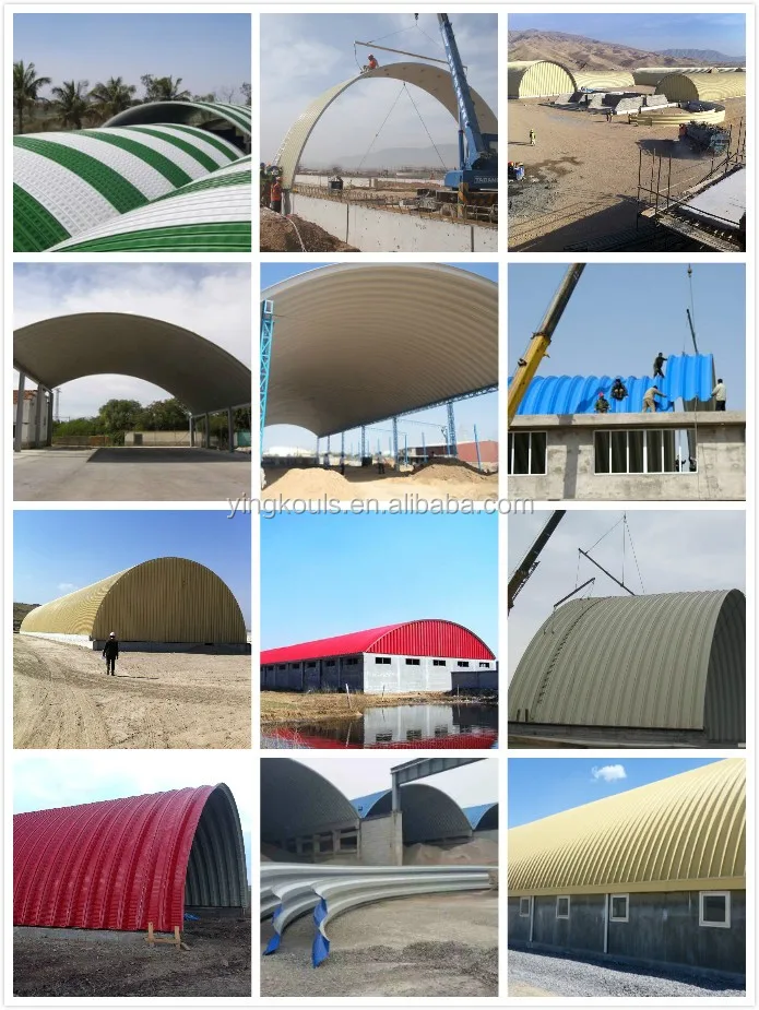 Customized No Beam without Steel Structure Machine arched roof construction structure