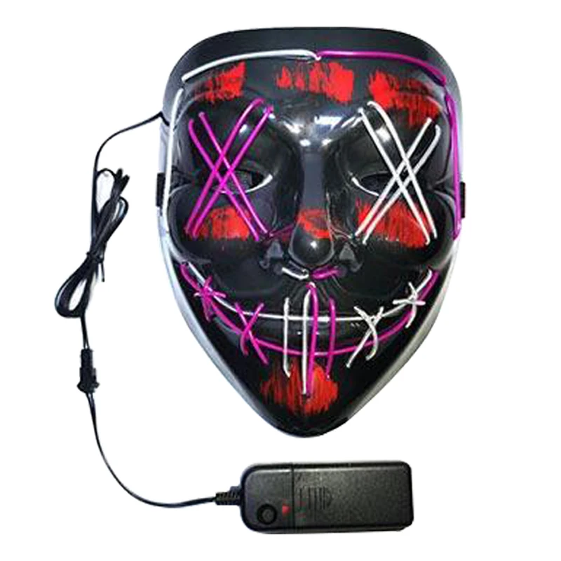 led light up mask for Halloween Festival party 2 colors mask with 3 light modes Halloween purge mask