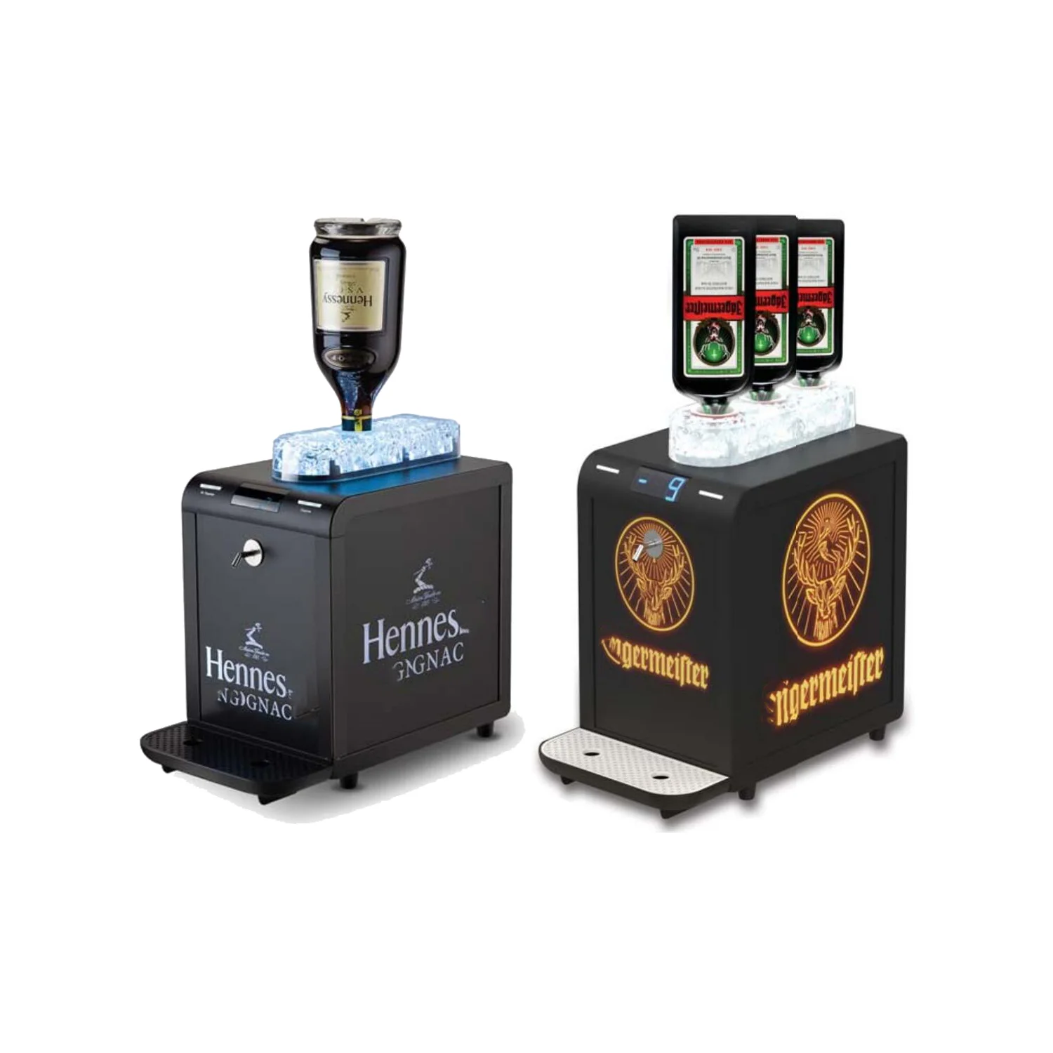 Hotel Chilled Magic Mini Automatic 4 Bottle Tequila Cold Liquor Shot Chiller Mobile Multi Double Bar Drink Dispenser Tap Machine