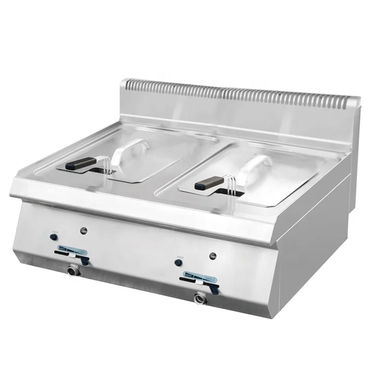 Commercial Fryers Chips Frying Machine Kitchen Equipment Deep Fryer Industry Gas Fryer CE Stainless Steel Sliver Provided Burner